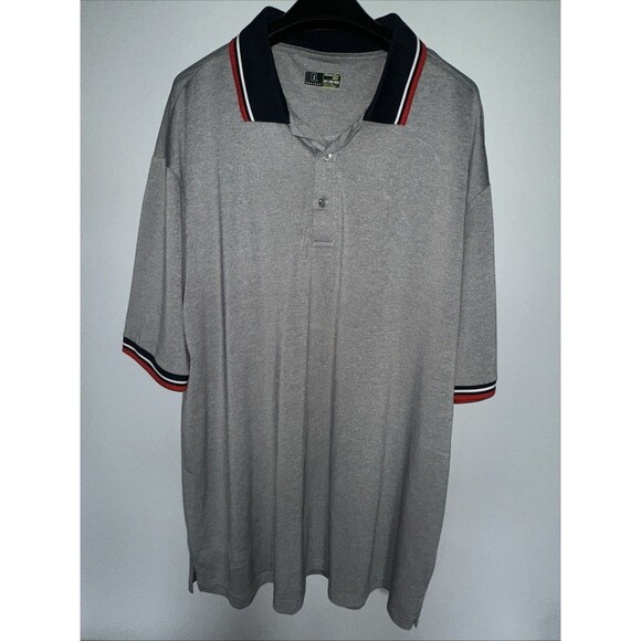 PGA Tour Motion Flux 360 Polo Shirt Mens 2XLT Gray Performance Golf Activewear - Picture 1 of 3
